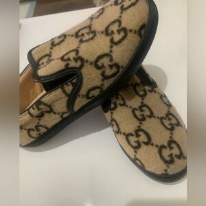 Gucci Beige and Black Patterned Footwear